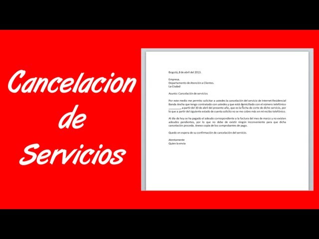 Carta De Cancelación De Servicio - Modelo Canvas