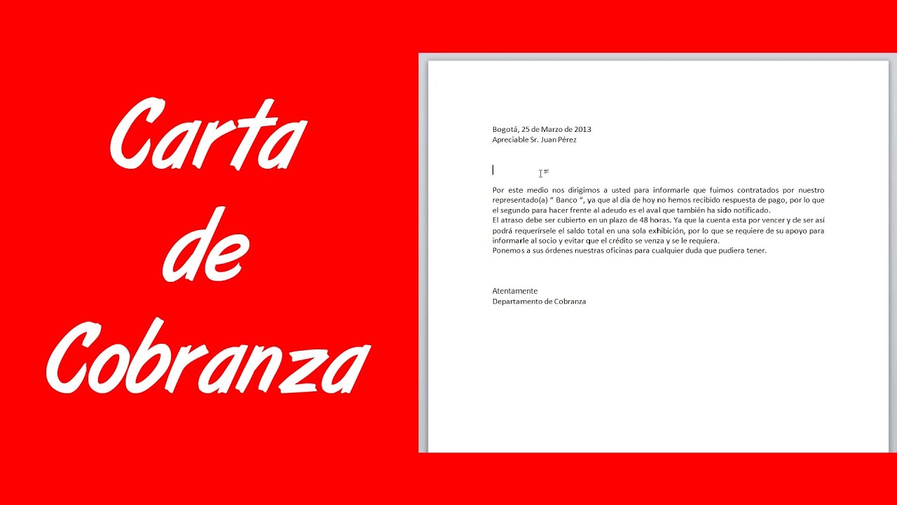 Carta De Notificación De Adeudo - Modelo Canvas
