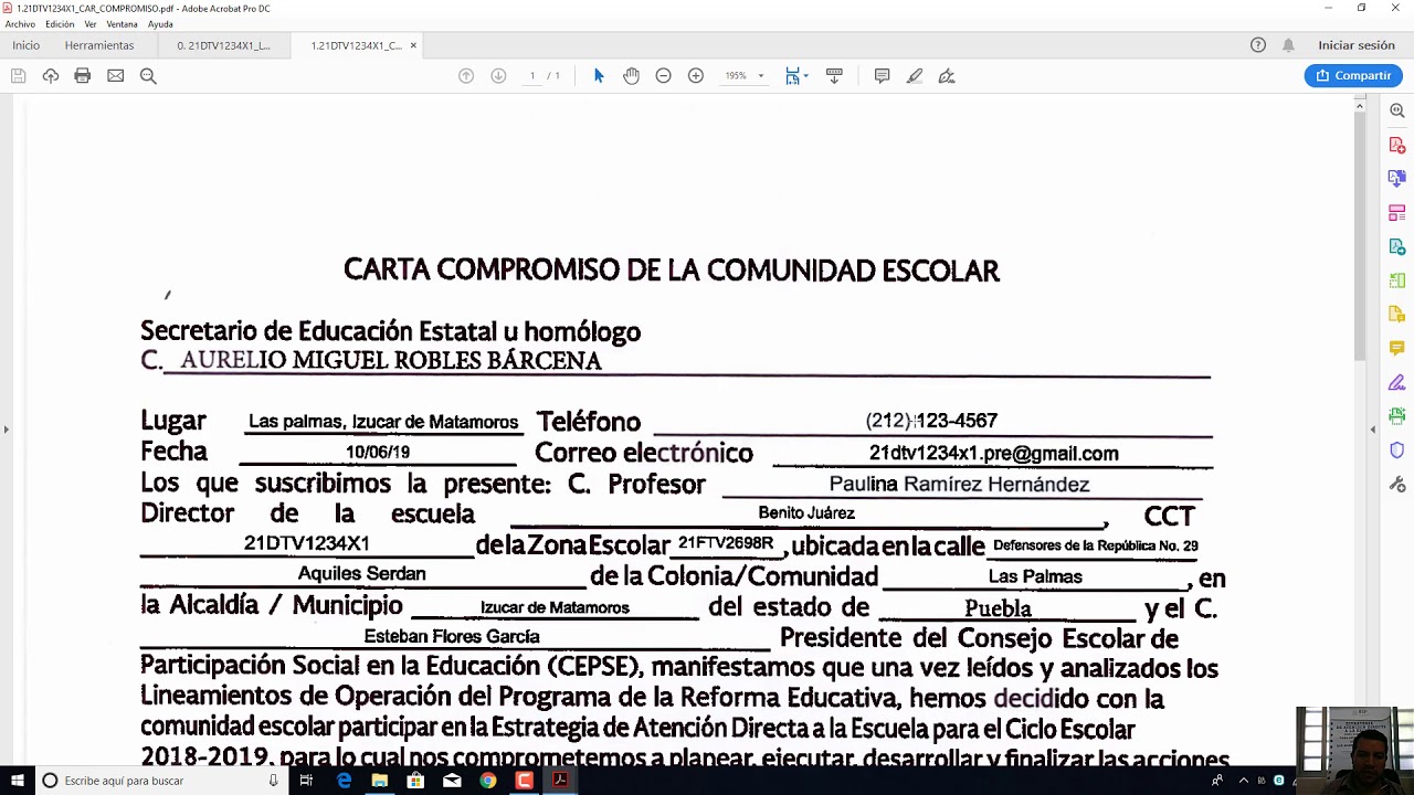 Carta Compromiso De Estudiante De Secundaria Word